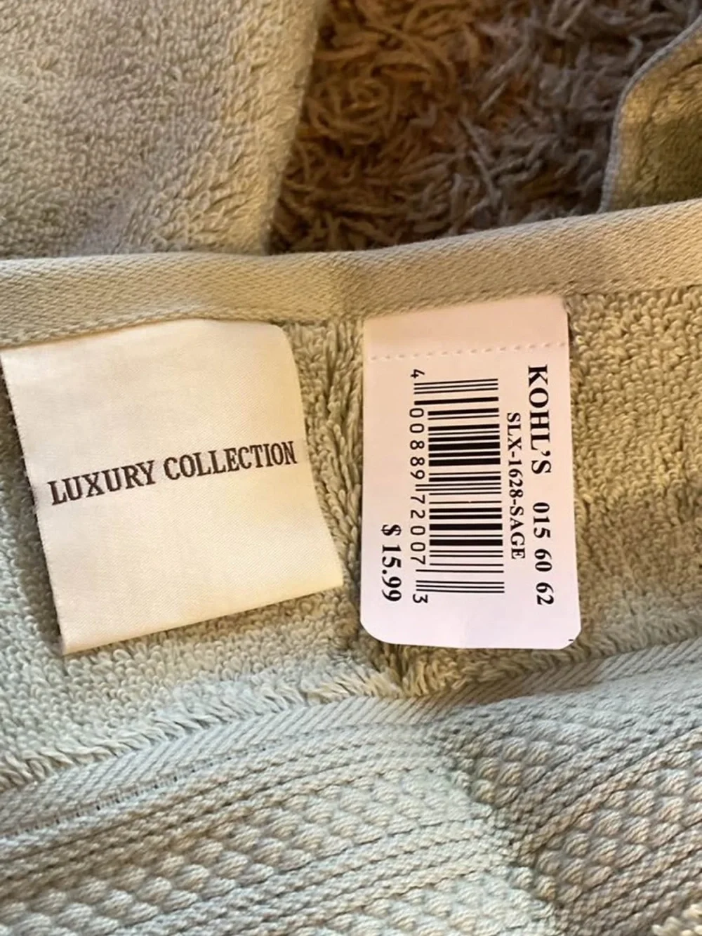 Kohl's luxury collection/sage/2/hand towel